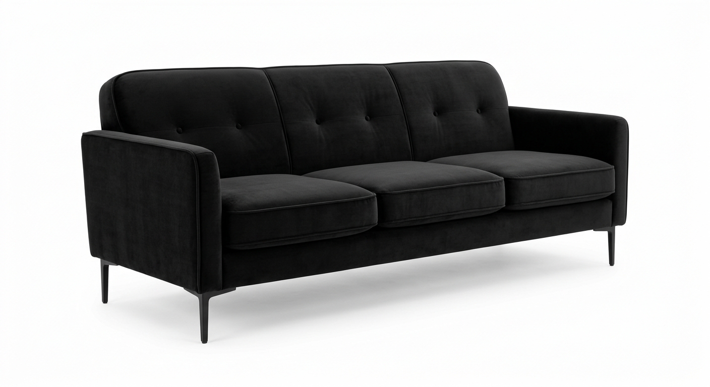 Black Velvet Sofa